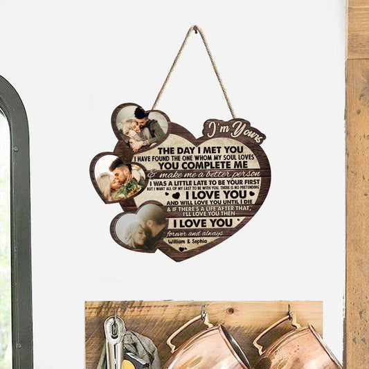 Ich gehöre dir – Personalisiertes Holzschild für Paare