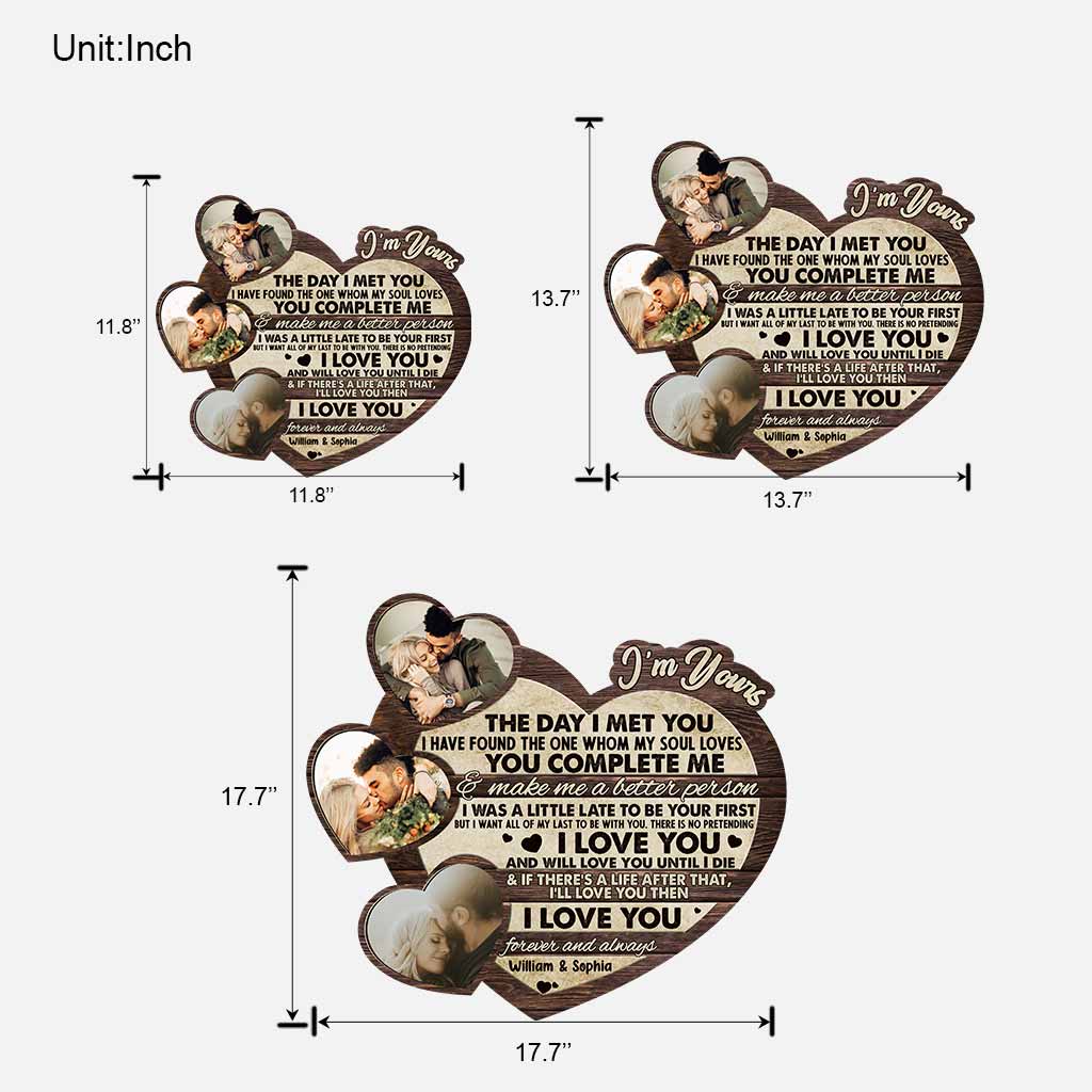 Ich gehöre dir – Personalisiertes Holzschild für Paare