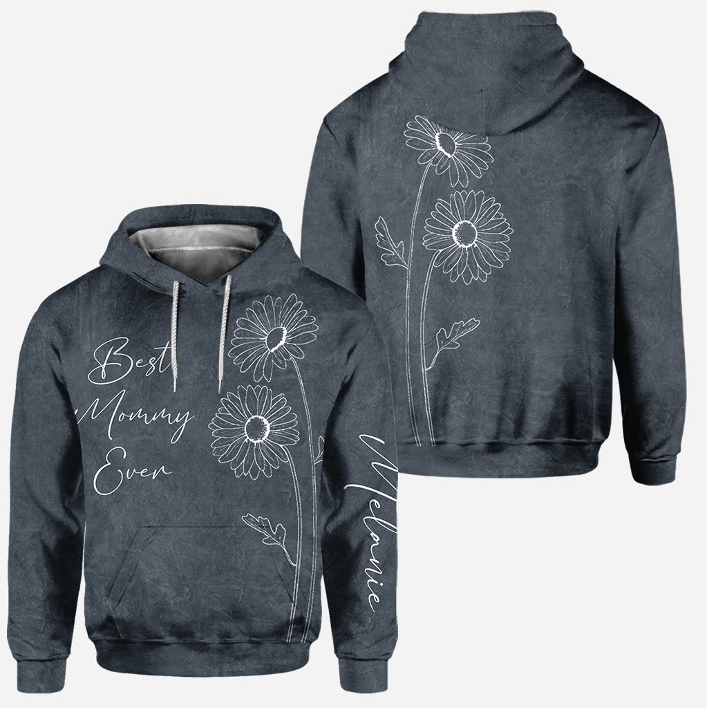 Beste Mama, Oma, Geburtsblume – Personalisierter Muttertags-Hoodie und Leggings für Mütter