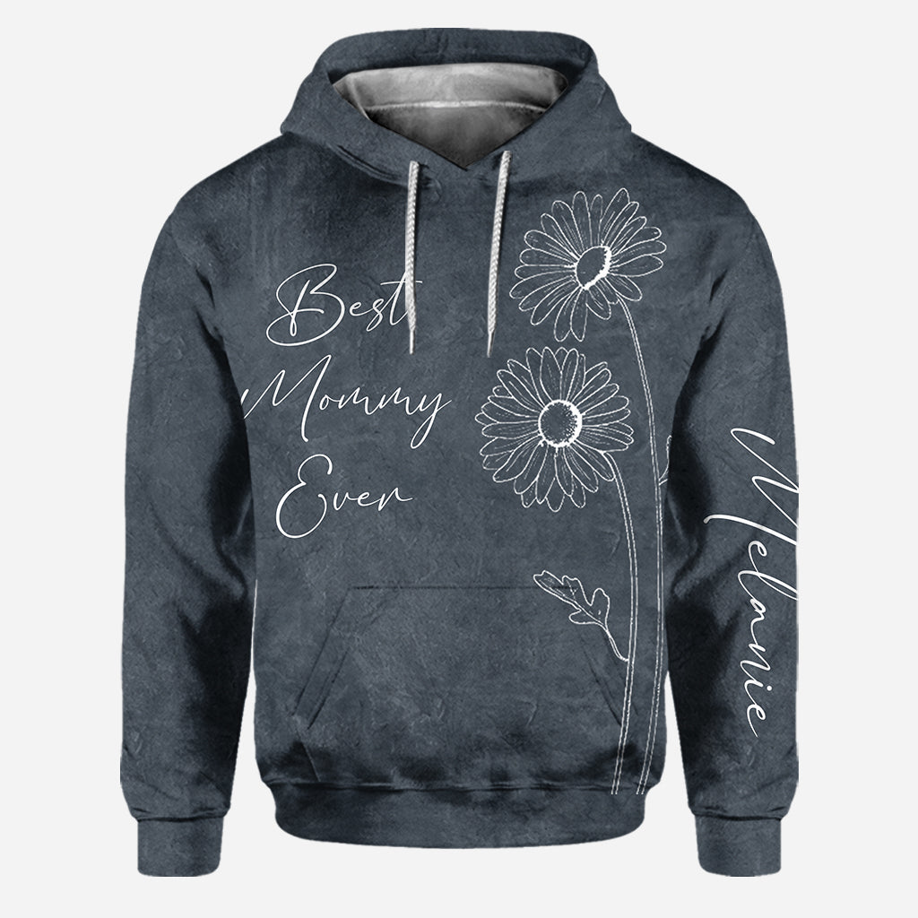 Beste Mama, Oma, Geburtsblume – Personalisierter Muttertags-Hoodie und Leggings für Mütter