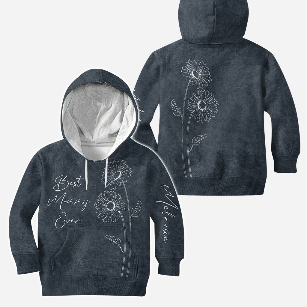 Beste Mama, Oma, Geburtsblume – Personalisierter Muttertags-Hoodie und Leggings für Mütter