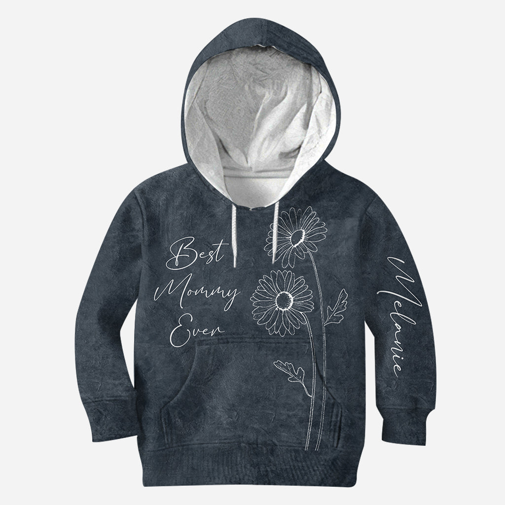 Beste Mama, Oma, Geburtsblume – Personalisierter Muttertags-Hoodie und Leggings für Mütter