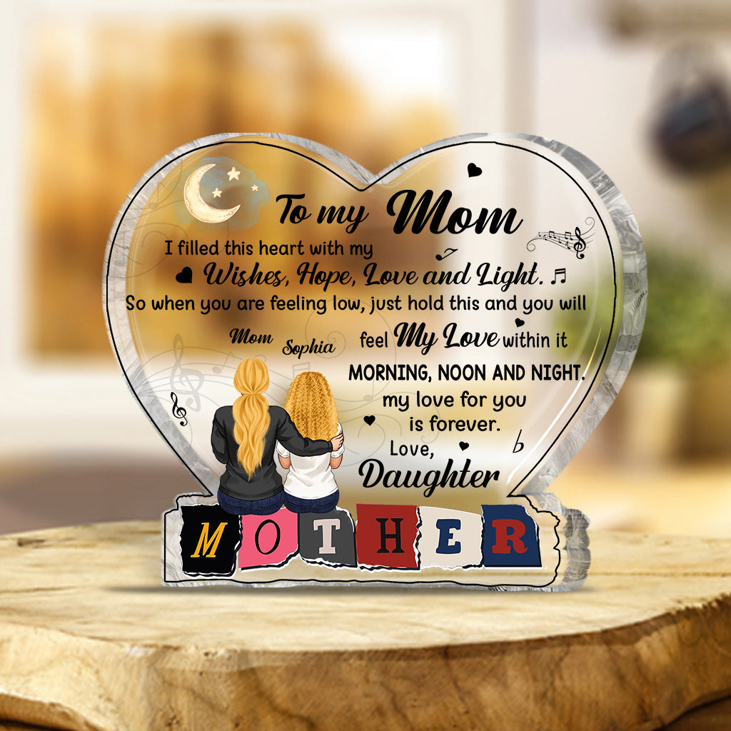 Mutter für alle Zeiten – Personalisierte Muttertags-Acrylplakette in individueller Form