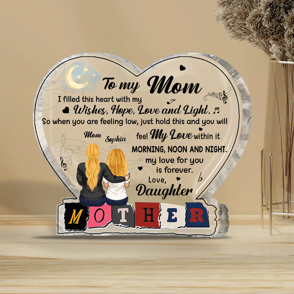 Mutter für alle Zeiten – Personalisierte Muttertags-Acrylplakette in individueller Form
