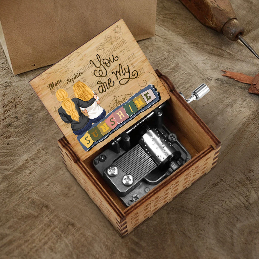 Mutter, du bist mein Sonnenschein – Personalisierte Muttertags-Spieluhr mit Handkurbel