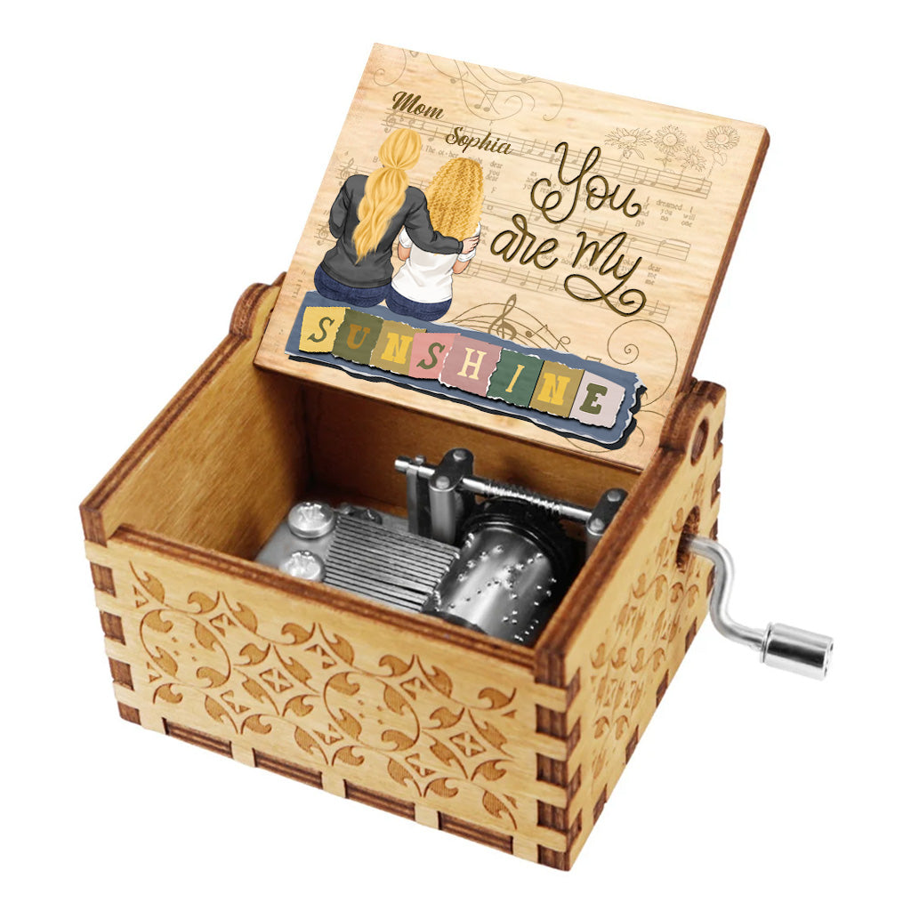 Mutter, du bist mein Sonnenschein – Personalisierte Muttertags-Spieluhr mit Handkurbel