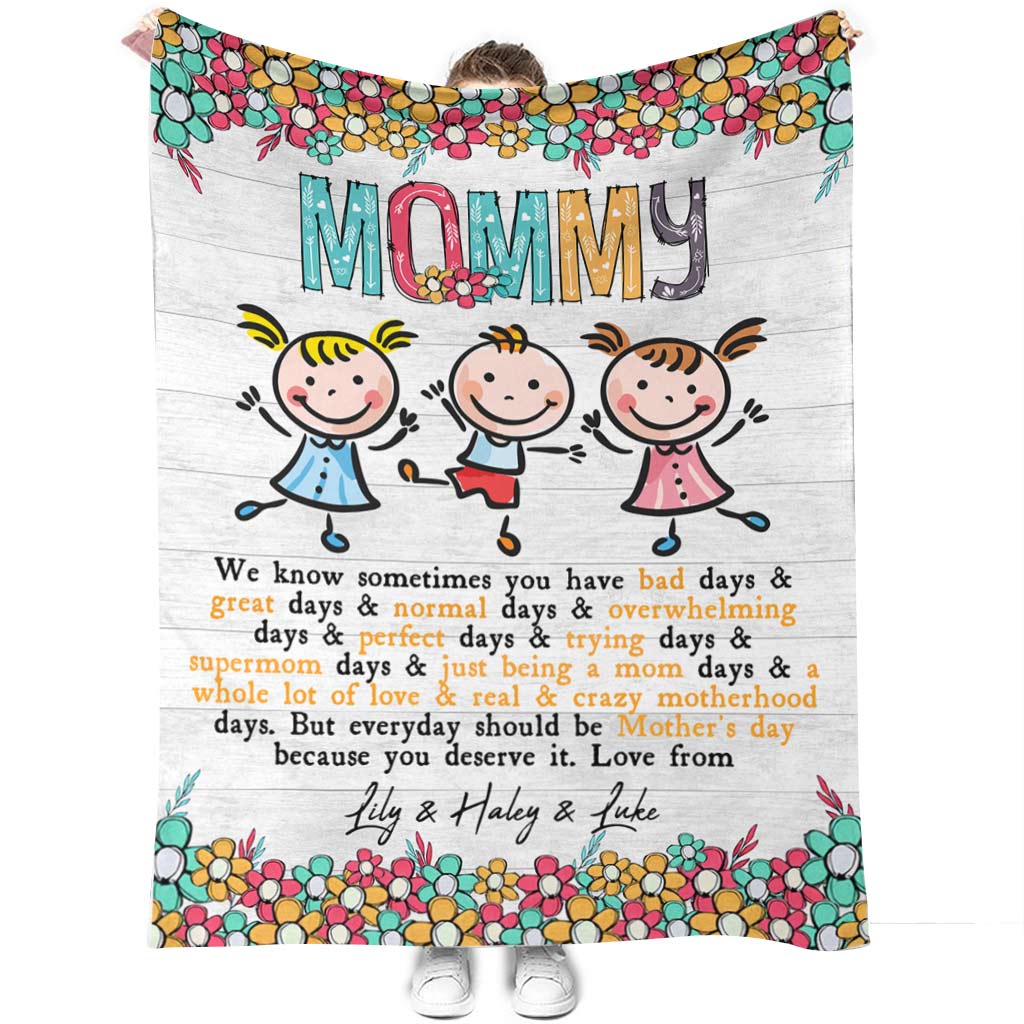 Mama hat gute und schlechte Tage – personalisierte Mutterdecke