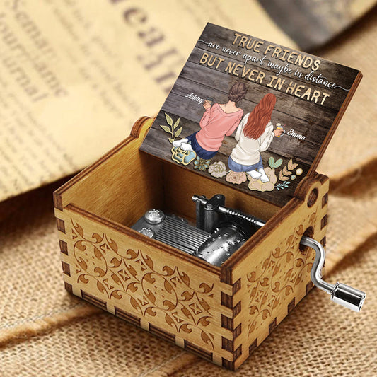 Unsere Freundschaft ist ein wahrer Segen – Personalisierte Spieluhr mit Handkurbel für beste Freundinnen