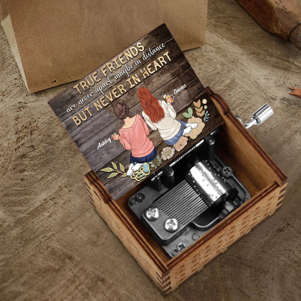 Unsere Freundschaft ist ein wahrer Segen – Personalisierte Spieluhr mit Handkurbel für beste Freundinnen