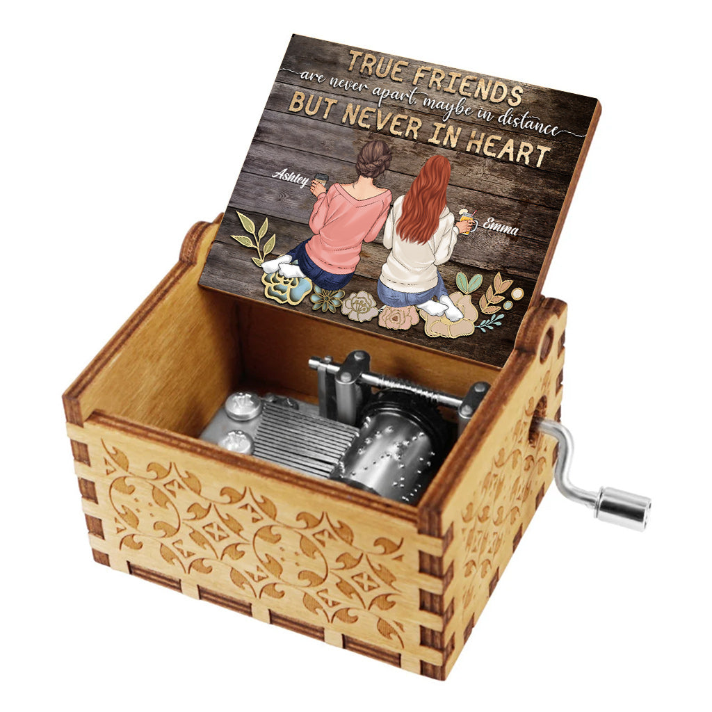 Unsere Freundschaft ist ein wahrer Segen – Personalisierte Spieluhr mit Handkurbel für beste Freundinnen