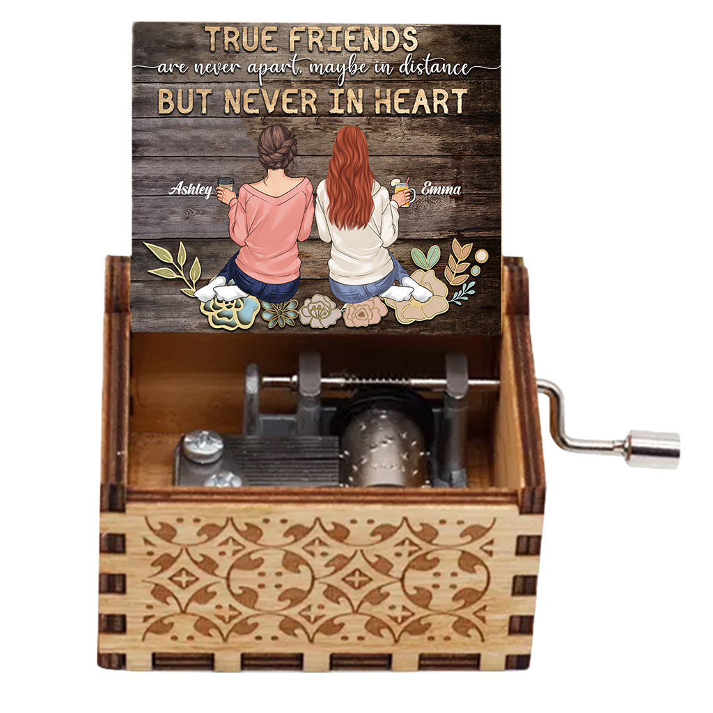 Unsere Freundschaft ist ein wahrer Segen – Personalisierte Spieluhr mit Handkurbel für beste Freundinnen