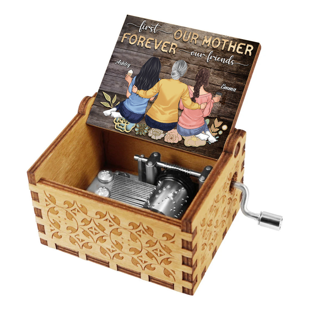 Erst meine Mutter, für immer meine Freundin – Personalisierte Spieluhr mit Handkurbel für die Mutter