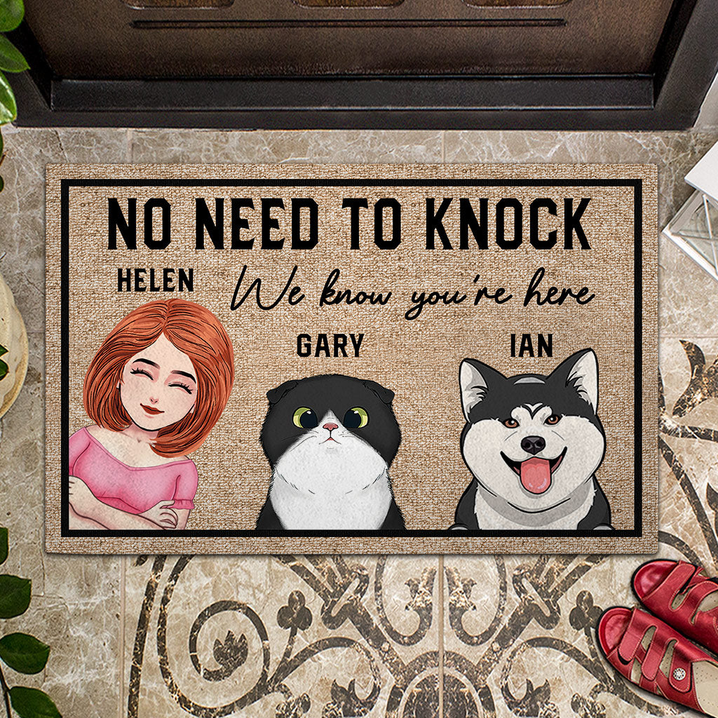 Kein Klopfen nötig, wir wissen, dass Sie da sind – personalisierte Hunde-Fußmatte