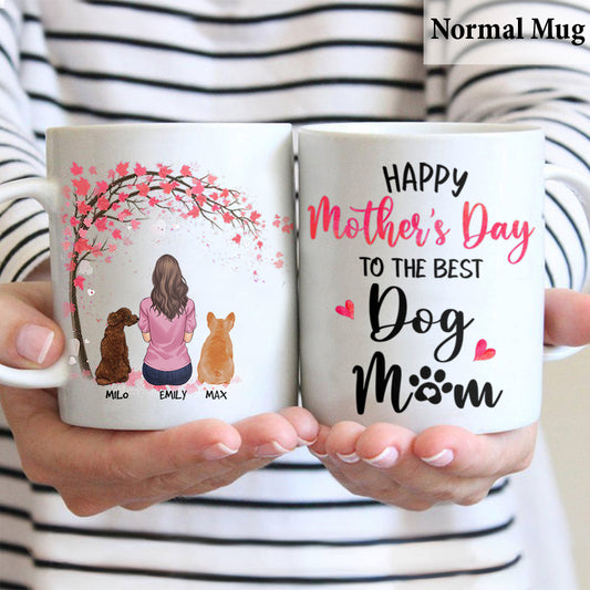 Alles Gute zum Muttertag an die beste Mama – Geschenk für Hundebesitzer – Personalisierte Tasse