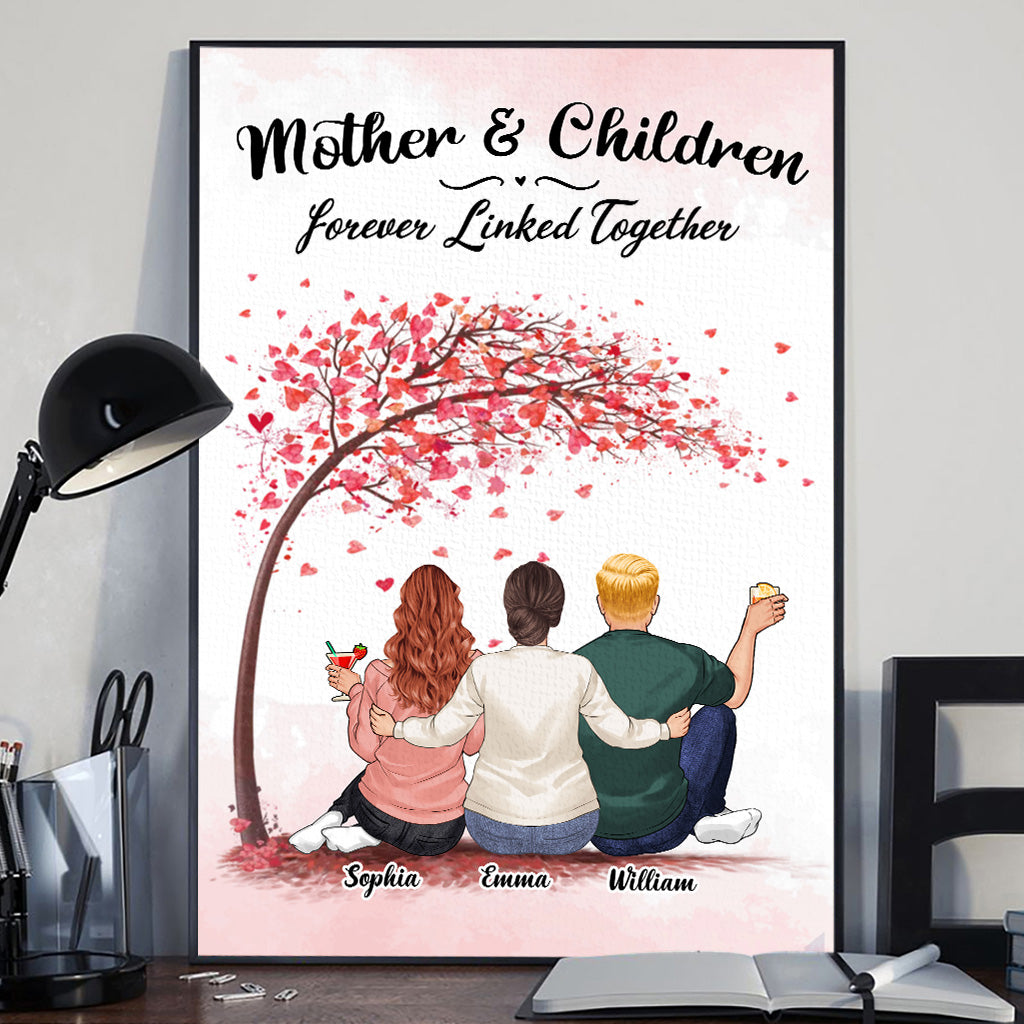 Für immer verbunden – Geschenk für Mama, Tochter, Sohn – Personalisierte Leinwand und Poster