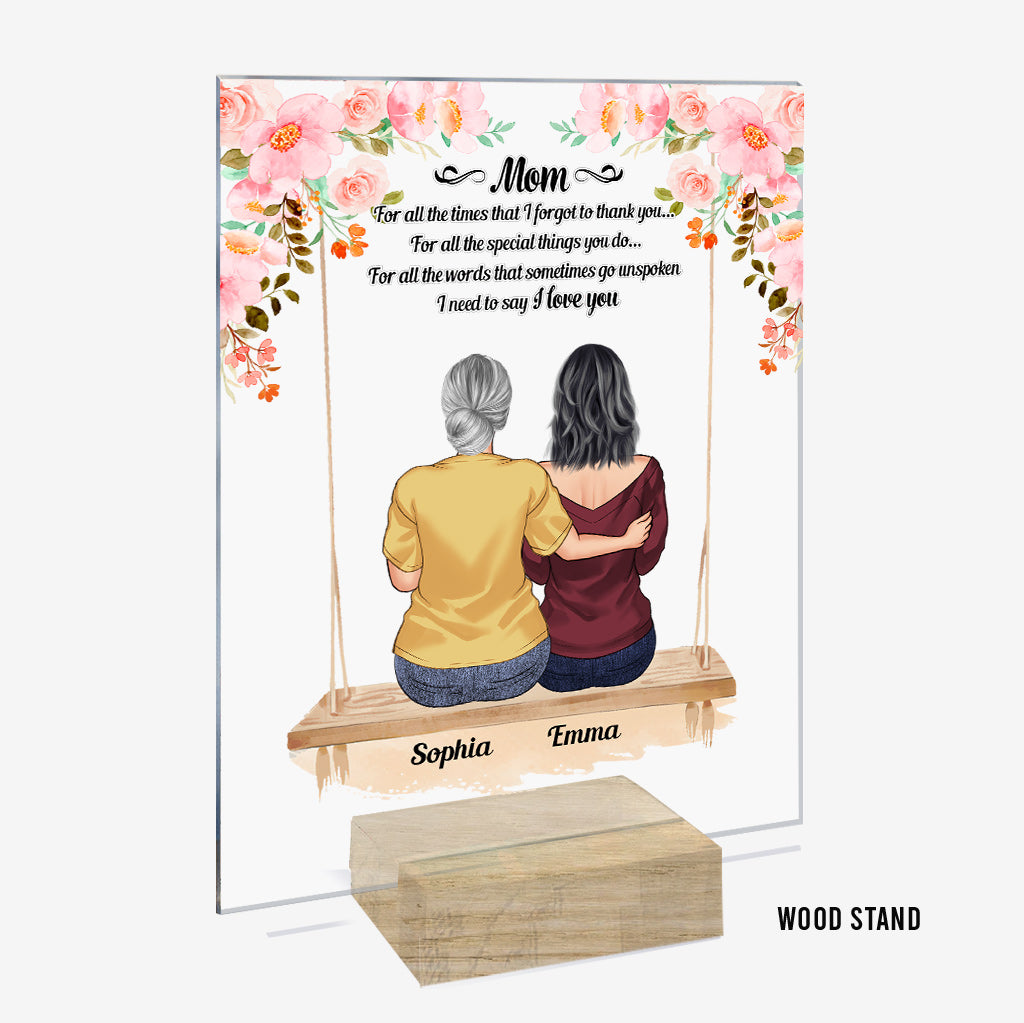Ich liebe dich, Mama – Personalisierte transparente Acrylplakette zum Muttertag