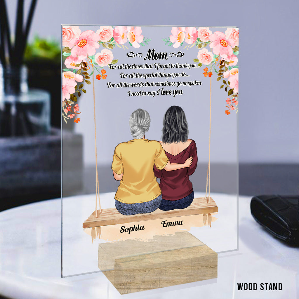 Ich liebe dich, Mama – Personalisierte transparente Acrylplakette zum Muttertag