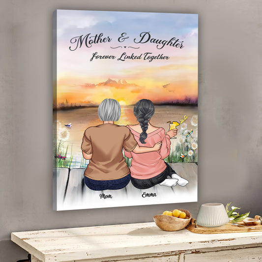 Für immer verbunden – Personalisierte Leinwand und Poster zum Muttertag