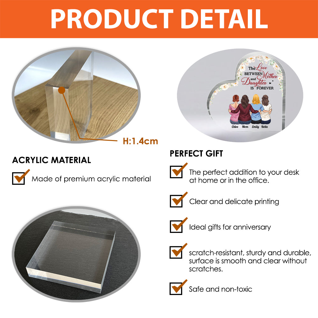 Mother And Daughters - Personalized Mother's Day Mother Custom Shaped Acrylic Plaque