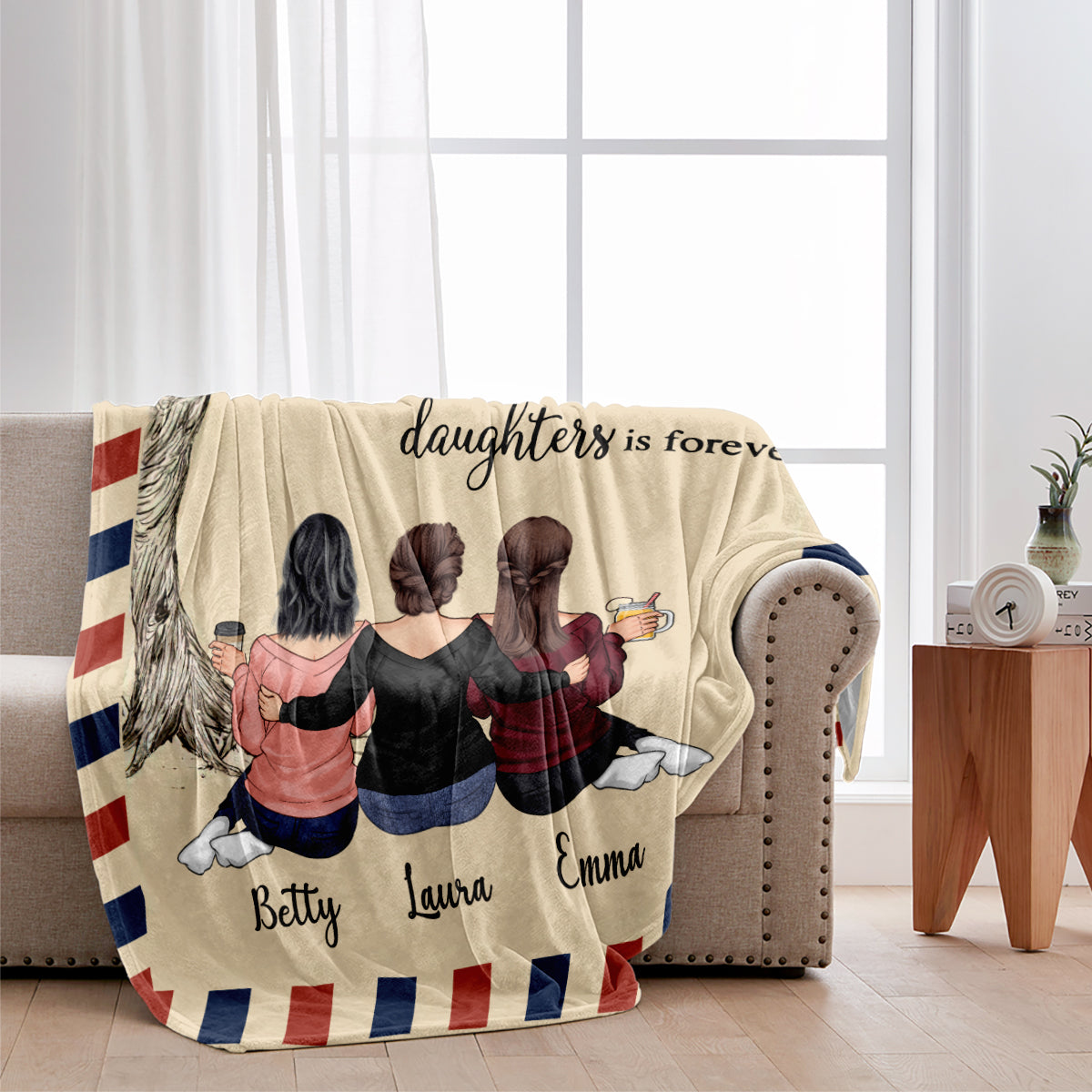 Liebe ist für immer – Geschenk für Mama, Tochter – Personalisierte Decke