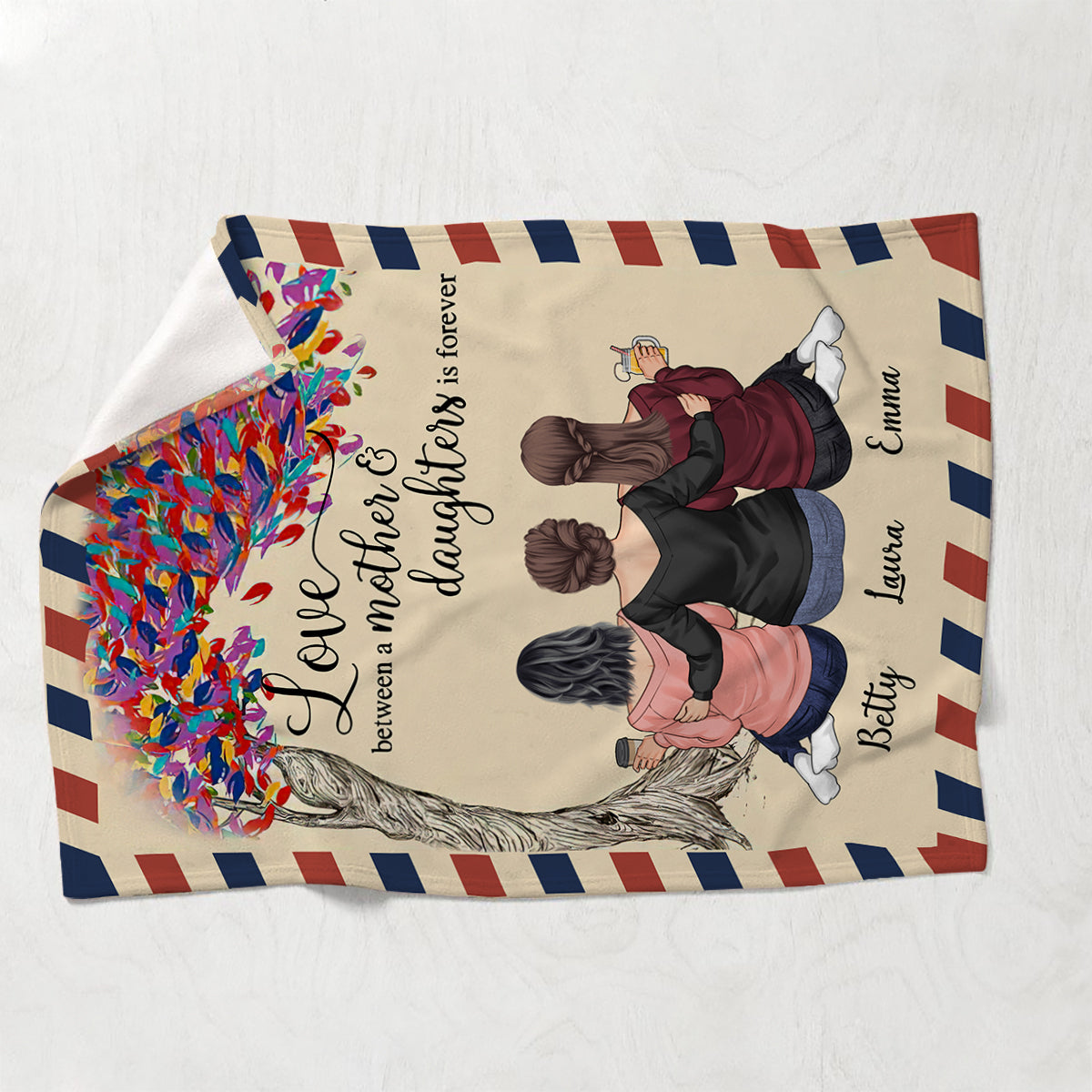 Liebe ist für immer – Geschenk für Mama, Tochter – Personalisierte Decke