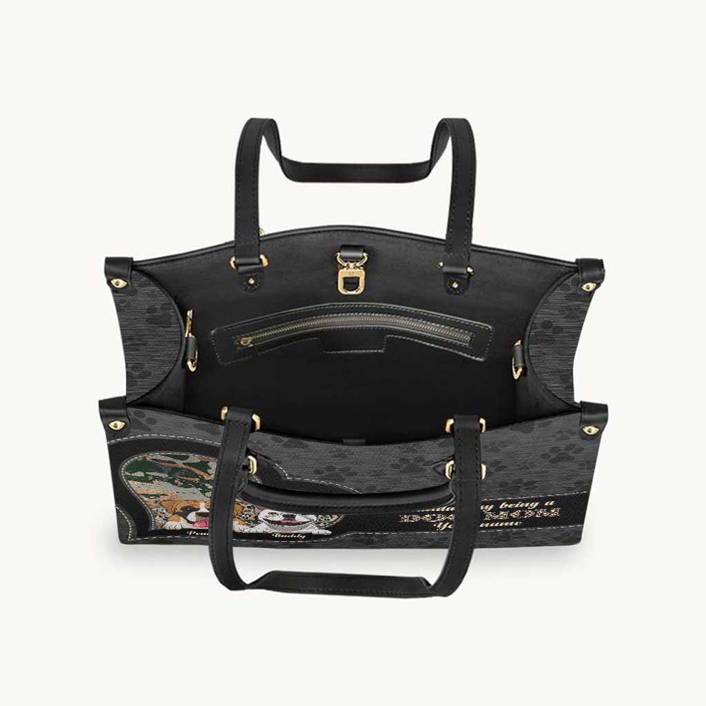 Hundemama - Personalisierte Hunde-Lederhandtasche
