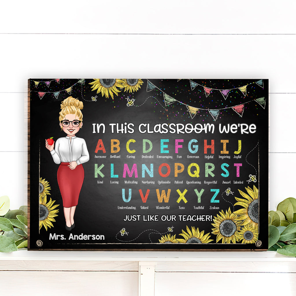 In This Classroom We're - Personalized Teacher Wood Sign