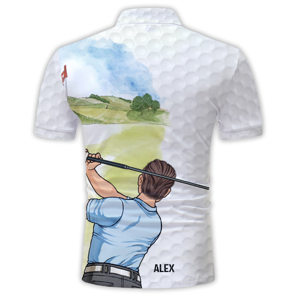 Swing Swear Look For Ball Repeat - Personalisiertes Golf-Poloshirt