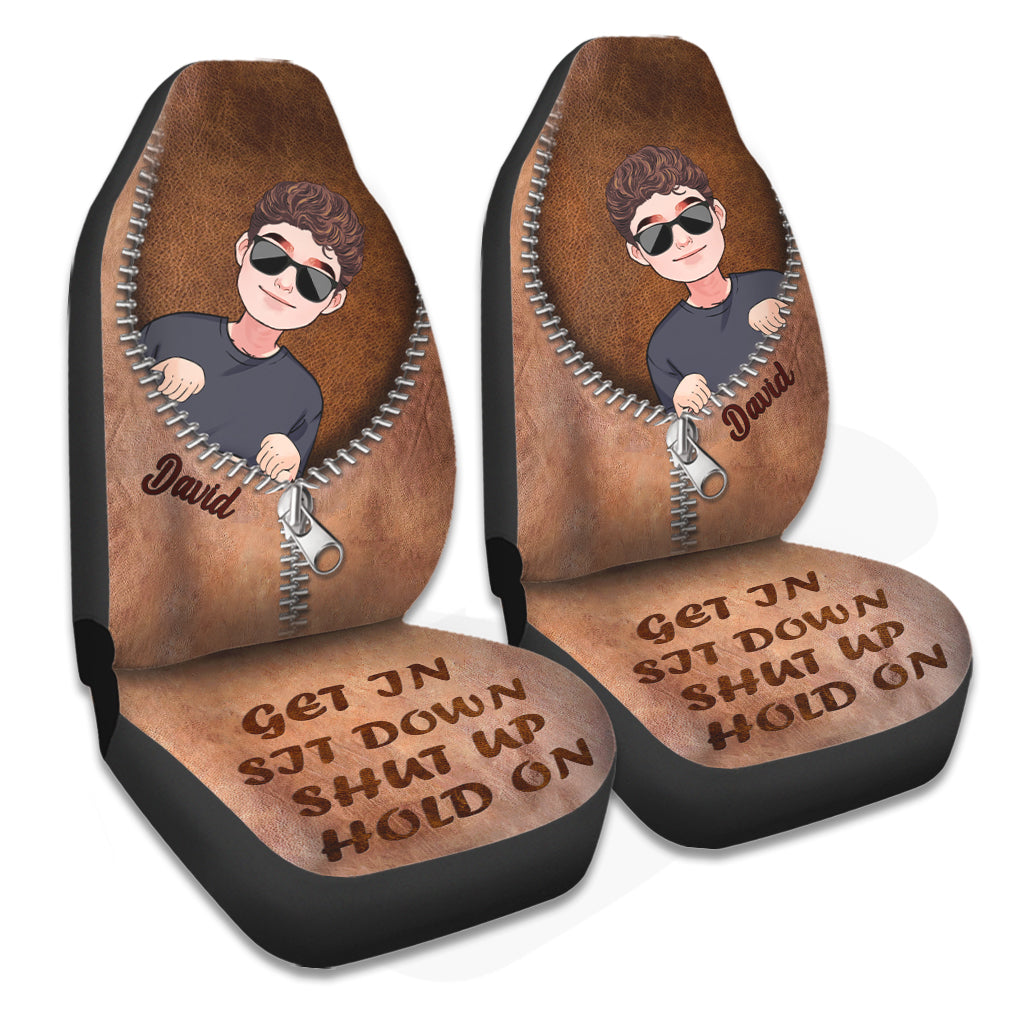 Einsteigen, hinsetzen – personalisierte Vatersitzbezüge