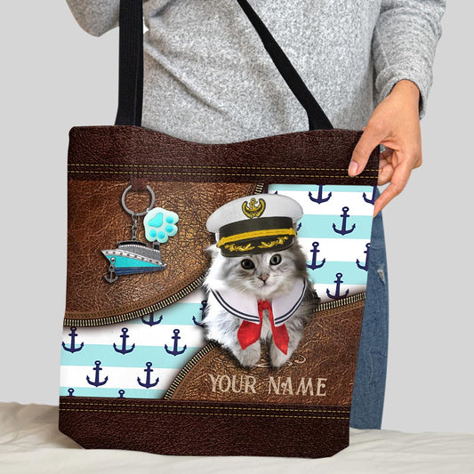 Love Cruising And Cat Personalized Tote Bag