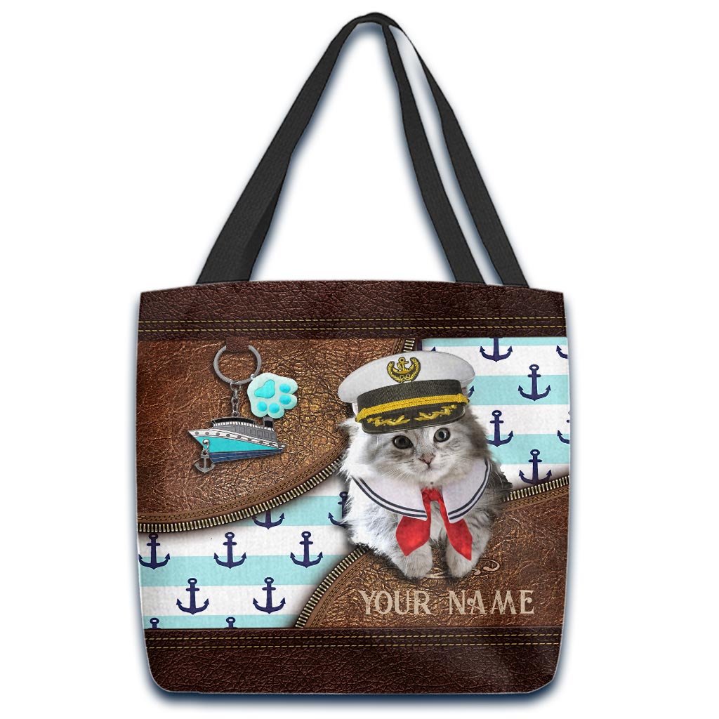 Love Cruising And Cat Personalized Tote Bag