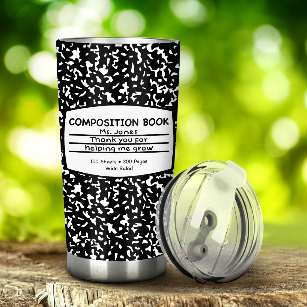Danke, dass Sie mir beim Wachsen geholfen haben – personalisierter Lehrer-Trinkbecher