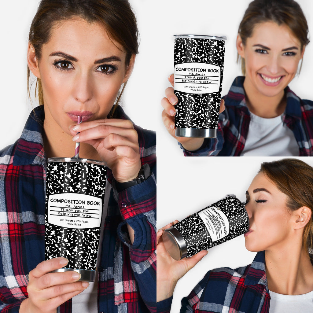 Danke, dass Sie mir beim Wachsen geholfen haben – personalisierter Lehrer-Trinkbecher