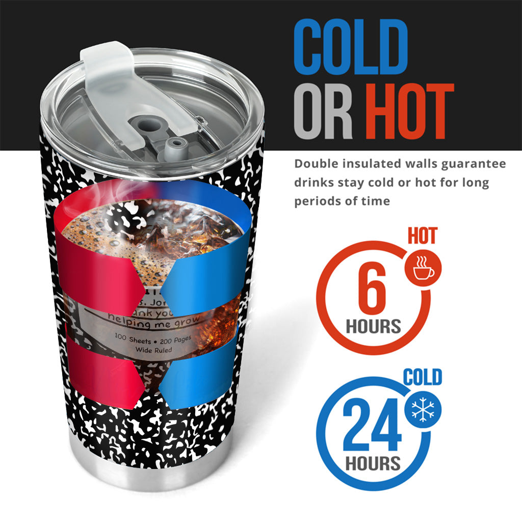 Danke, dass Sie mir beim Wachsen geholfen haben – personalisierter Lehrer-Trinkbecher