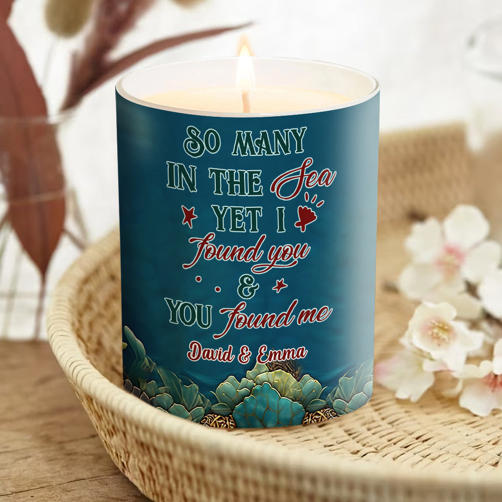 Bunte Schildkröte – Personalisierte Schildkrötenkerze mit Holzdeckel