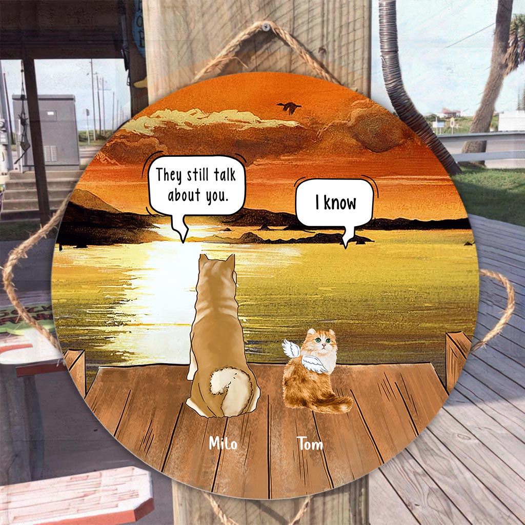 Gedenkschild für Hunde und Katzen – Personalisiertes rundes Holzschild für Hunde