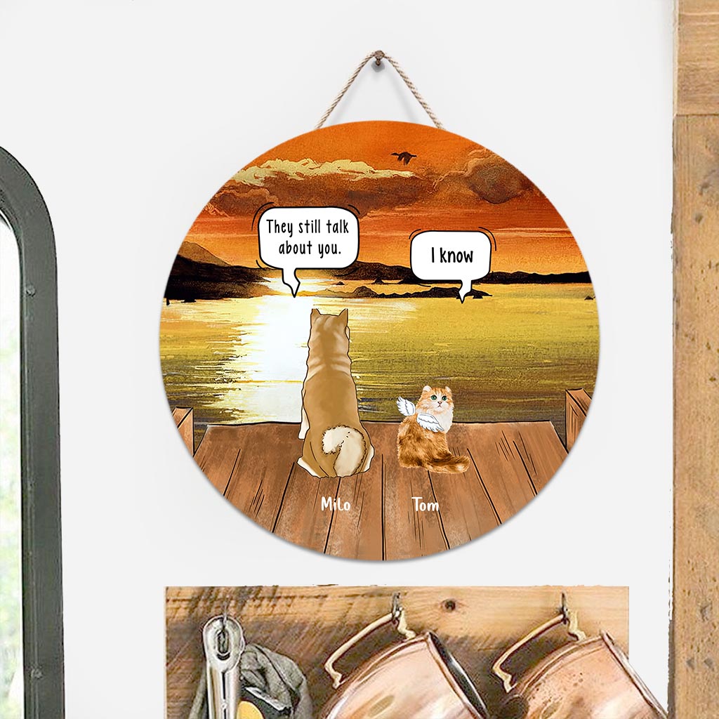 Gedenkschild für Hunde und Katzen – Personalisiertes rundes Holzschild für Hunde