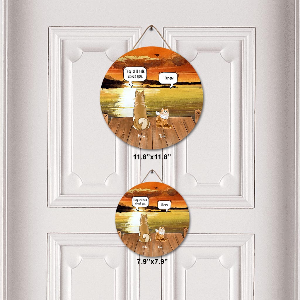 Gedenkschild für Hunde und Katzen – Personalisiertes rundes Holzschild für Hunde