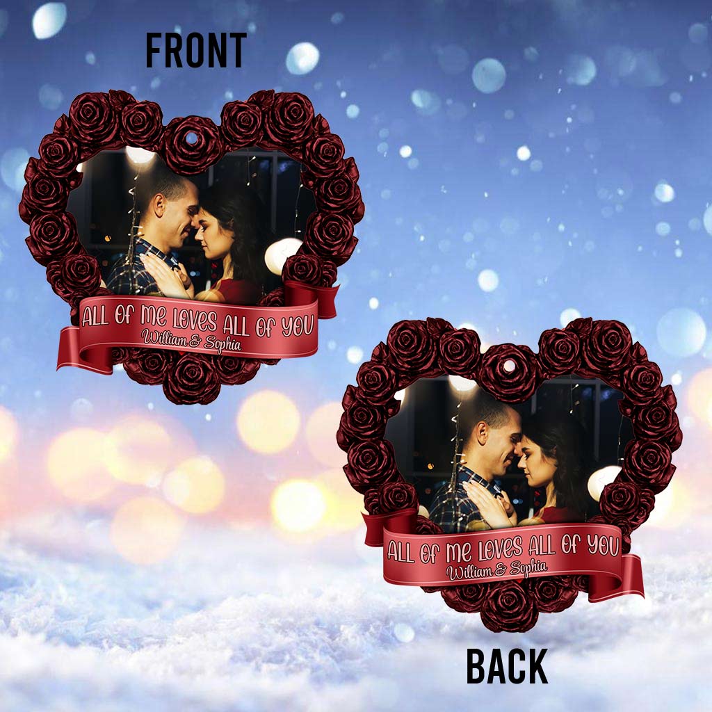 All Of Me Loves All Of You - Personalized Christmas Couple Ornament (Printed On Both Sides)