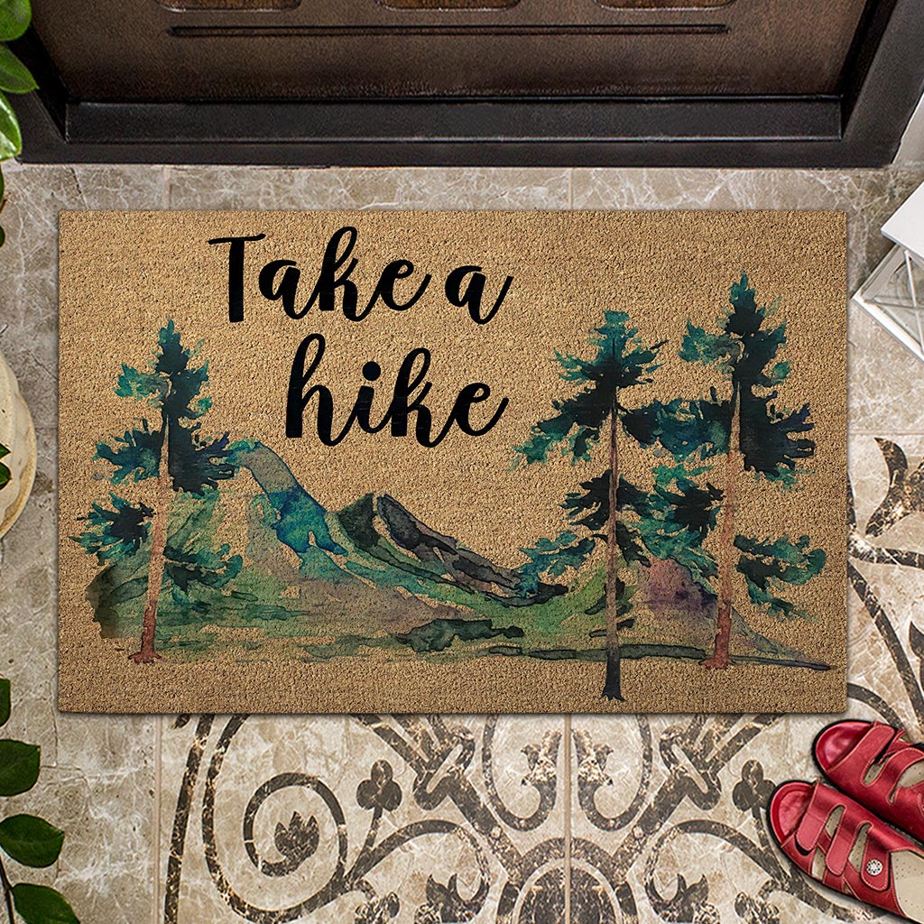 Take A Hike - Hiking Coir Pattern Print Doormat