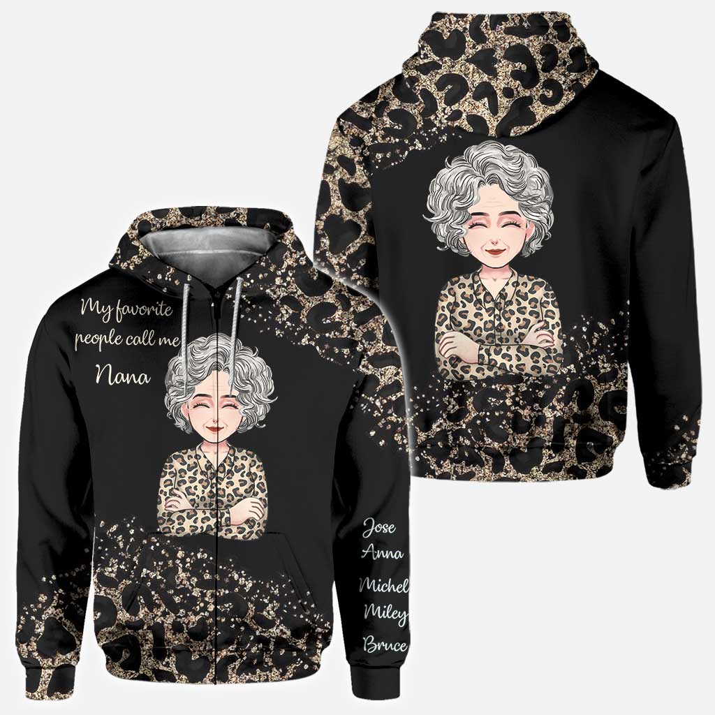 Meine Lieblingsmenschen – Personalisiertes Muttertags-T-Shirt und Hoodie mit dem Aufdruck „Oma“.