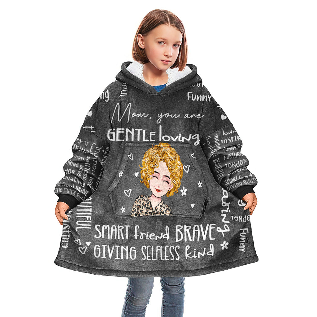 Mama, du bist wunderschön – Personalisierte Muttertags-Decke mit Kapuze