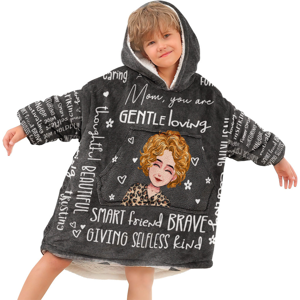 Mama, du bist wunderschön – Personalisierte Muttertags-Decke mit Kapuze