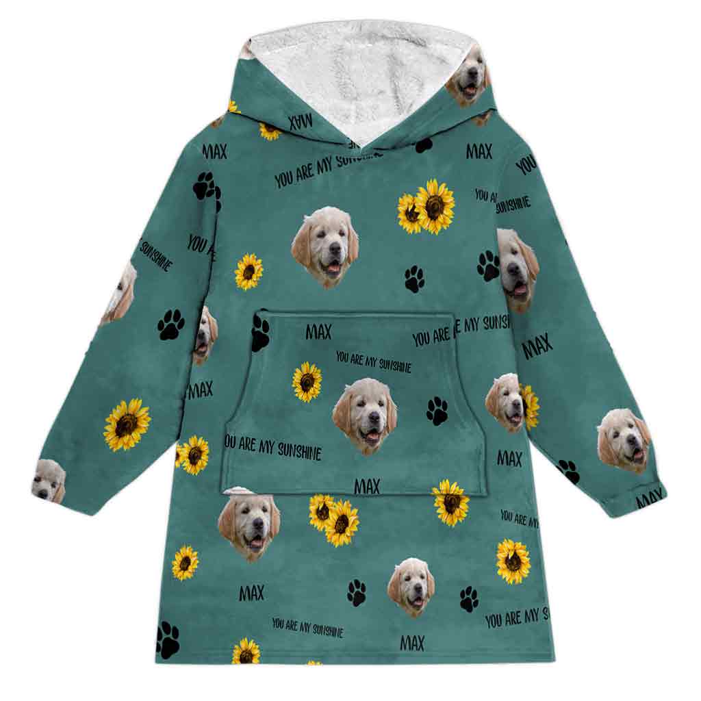 Du bist mein Sonnenschein – Hundegeschenk für Katzenliebhaber – Personalisierter Decken-Hoodie