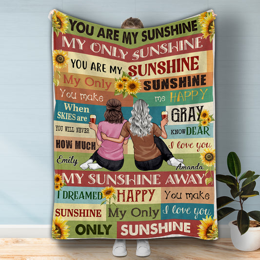 Mama, du bist mein Sonnenschein – Geschenk für Mama, Oma – Personalisierte Decke