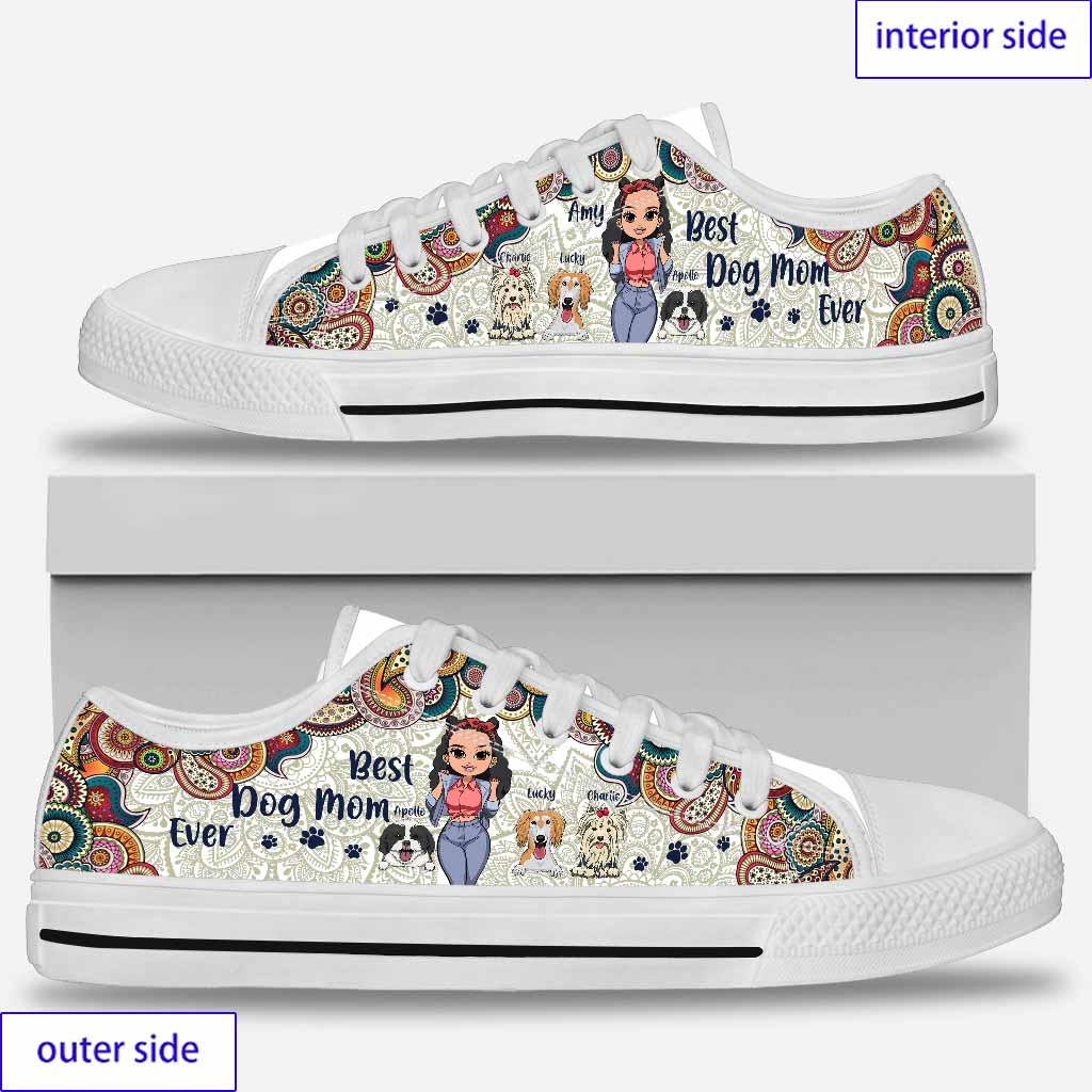 Best Dog Mom Ever - Personalized Dog Low Top Shoes