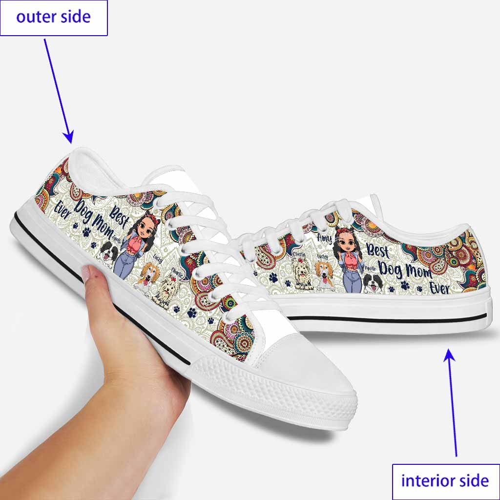 Best Dog Mom Ever - Personalized Dog Low Top Shoes