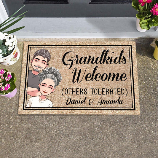 Grandkids Welcome - Personalized Mother's Day Grandma Doormat