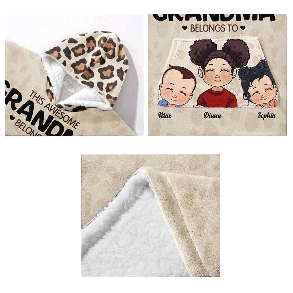 Dieser Artikel gehört Oma – Personalisierte Oma-Decke mit Kapuze zum Muttertag