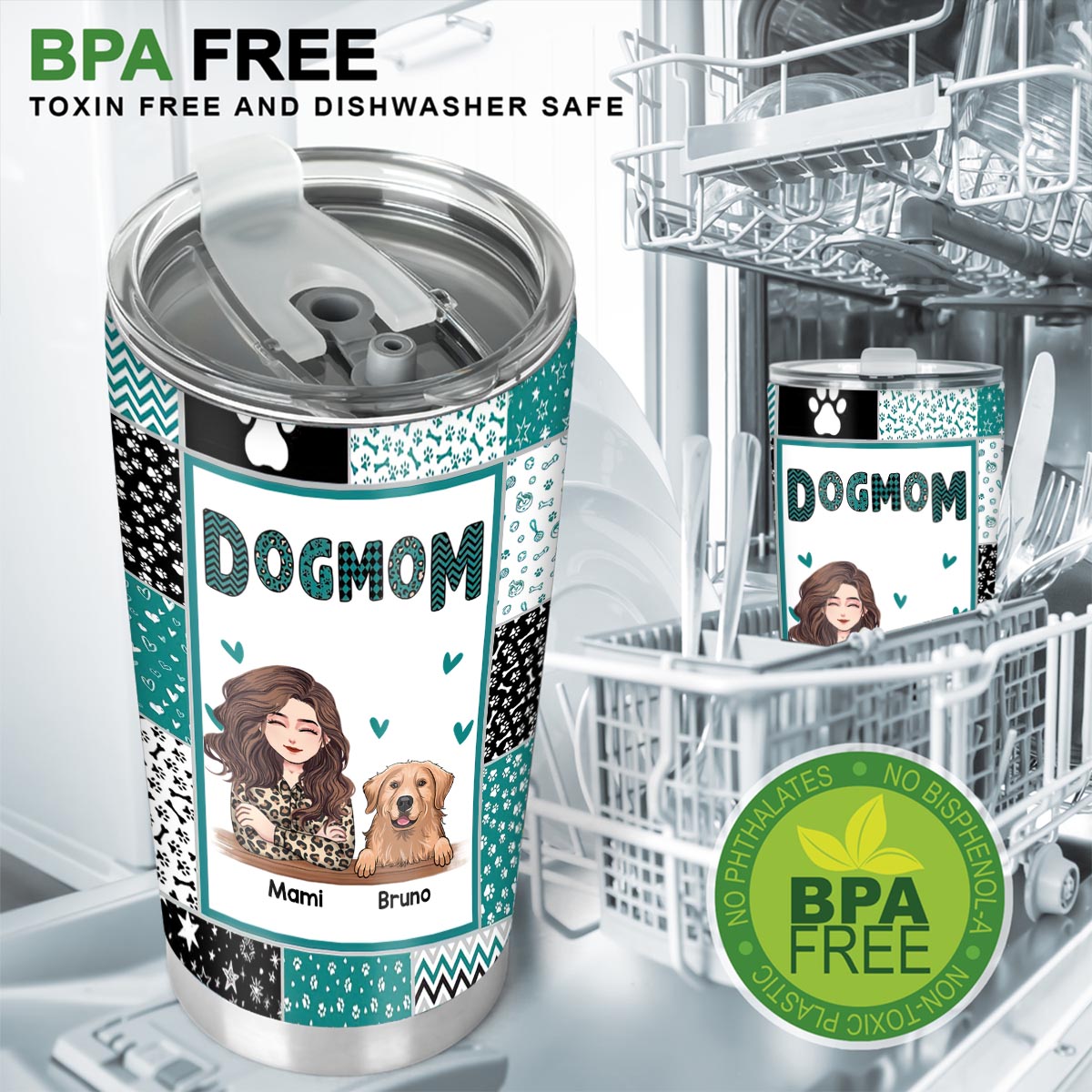 Hundemama – Geschenk für Katzenliebhaber – Personalisierter Becher